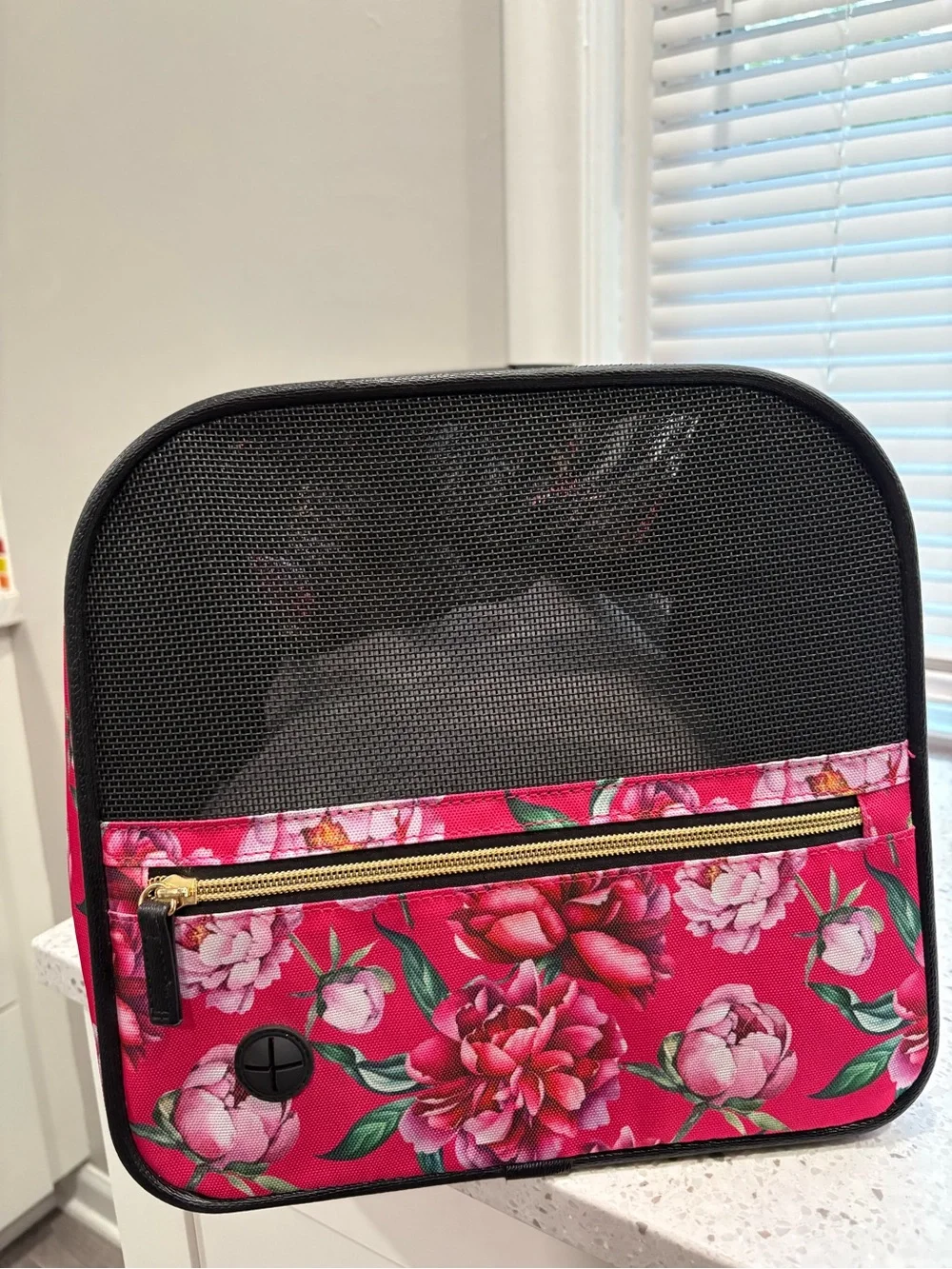 NWOT Betsey Johnson Pet Carrier Pink Floral Travel Shoulder Strap
